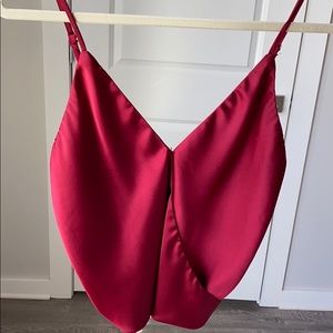 Cotton Candy LA- Burgundy Criss Cross Tank